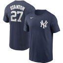 ナイキ メンズ Tシャツ Giancarlo Stanton New York Yankees Nike Name Number T-Shirt 半袖 Navy