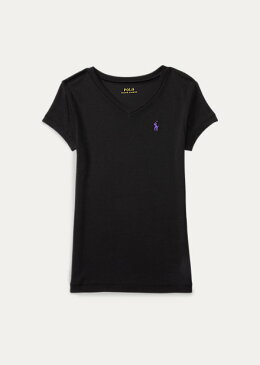 ポロ ラルフローレン 2-6X ガールズ/キッズ Polo Ralph Lauren Cotton-Modal V-Neck Tee Tシャツ T-shirt 女の子 半袖 Collection Black