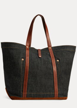 ポロ ラルフローレン メンズ RRL Ralph Lauren Leather-Trim Denim Tote トートバッグ Indigo