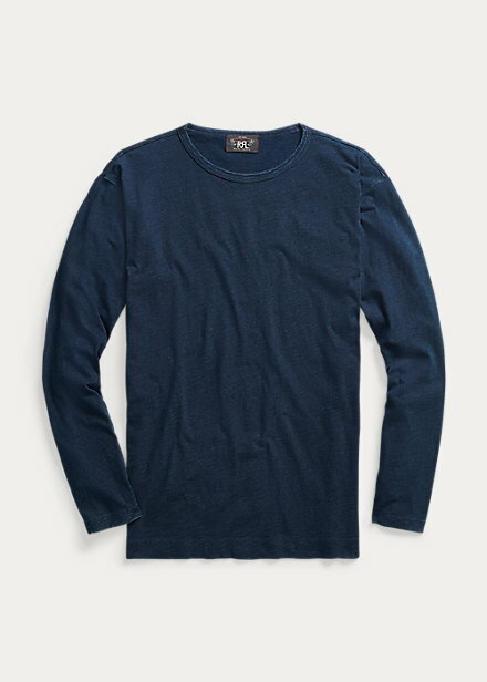 ダブルアールエル メンズ Double RL Ralph Lauren RRL Indigo Long-Sleeve T-Shirt Tシャツ 長袖 Rinsed Blue Indigo