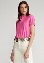 | t[ fB[X Polo Ralph Laure Classic Fit Mesh Polo Shirt |Vc  Maui Pink