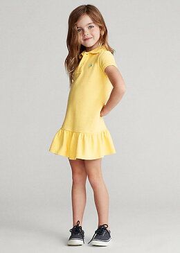 ポロ ラルフローレン 2-6X ガールズ/キッズ Polo Ralph Lauren Cotton Mesh Polo Dress ワンピース Empire Yellow 女の子