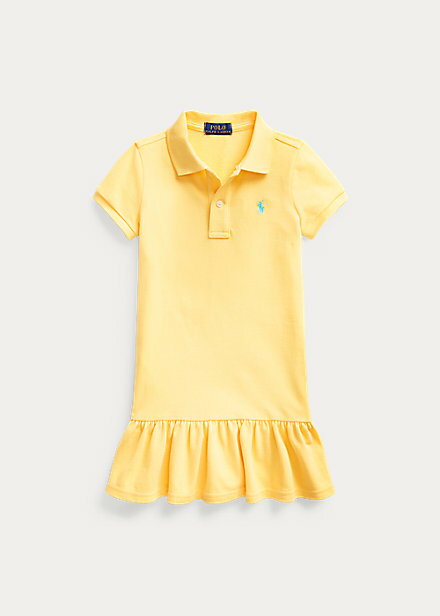 ポロ ラルフローレン 2-6X ガールズ/キッズ Polo Ralph Lauren Cotton Mesh Polo Dress ワンピース Empire Yellow 女の子