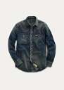 ダブルアールエル メンズ Double RL カジュアルシャツ Ralph Lauren RRL Slim Fit Denim Western Shirt 長袖 Dark Wash