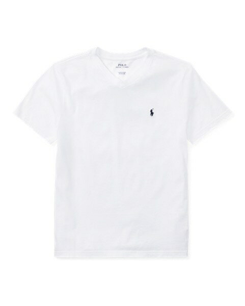 ラルフローレン ボーイズ/キッズ Polo Ralph Lauren Cotton Jersey V-Neck T-Shirt Tシャツ 半袖 WHITE 男の子