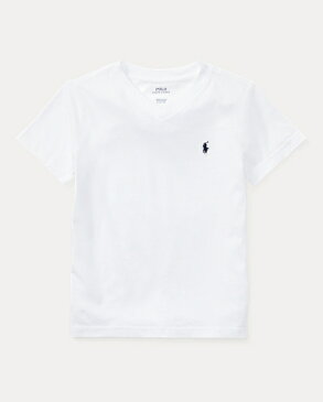 ラルフローレン ボーイズ/キッズ Polo Ralph Lauren Cotton Jersey V-Neck T-Shirt Tシャツ 半袖 WHITE