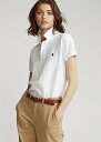 | t[ fB[X Polo Ralph Laure Classic Fit Mesh Polo Shirt |Vc  White
