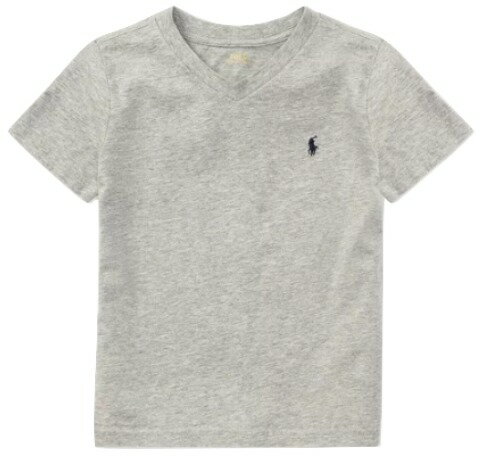 ラルフローレン ボーイズ/キッズ 2t-7 Polo Ralph Lauren Cotton Jersey V-Neck T-Shirt Tシャツ 半袖 Andover Heather