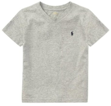 ラルフローレン ボーイズ/キッズ 2t-7 Polo Ralph Lauren Cotton Jersey V-Neck T-Shirt Tシャツ 半袖 Andover Heather