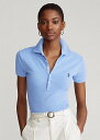 | t[ fB[X Polo Ralph Laure Slim Fit Stretch Polo Shirt |Vc  Harbor Island Blue