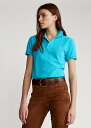 | t[ fB[X Polo Ralph Laure Classic Fit Mesh Polo Shirt |Vc  Cove Blue