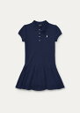 | t[ 7-16 K[Y/LbY Polo Ralph Lauren Stretch Cotton Mesh Polo Dress s[X Navy ̎q