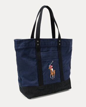 ポロ ラルフローレン メンズ Polo Ralph Lauren Canvas Big Pony Tote Bag トートバッグ NAVY/BLACK