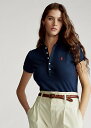 ラルフローレン ポロ ラルフローレン レディース Polo Ralph Laure Slim Fit Stretch Polo Shirt ポロシャツ 半袖 Newport Navy