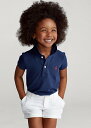 ラルフローレン 2-6X ガールズ/キッズ Polo Ralph Lauren Cotton Mesh Polo Shirt ポロシャツ 半袖 Newport Navy 女の子