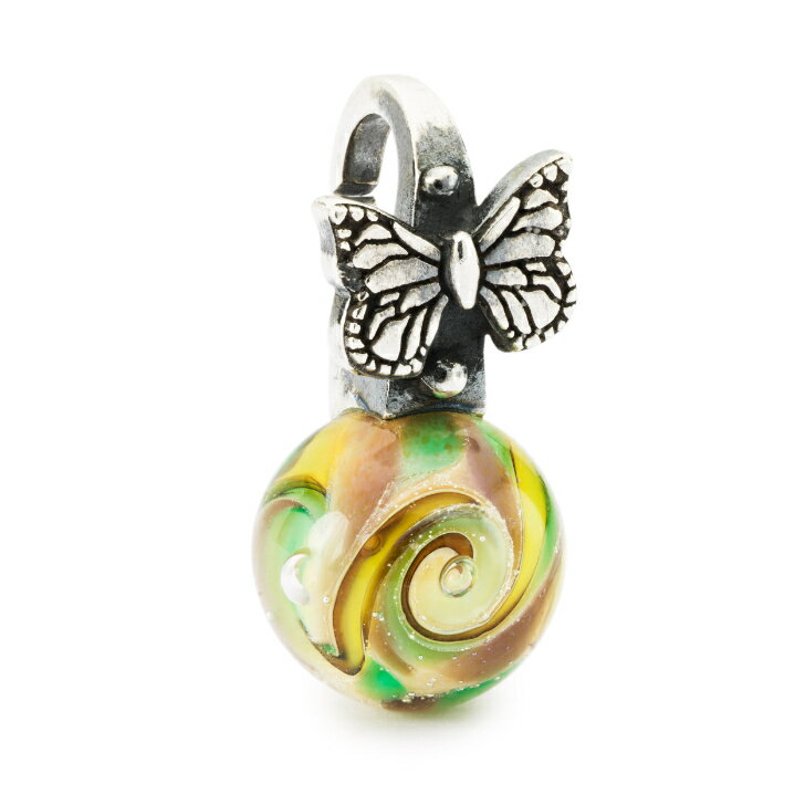 トロールビーズ Trollbeads バタフライ・ペンダント Butterfly Pendant シルバー Silver ガラス Glass フラワーガーデン Flower Garden