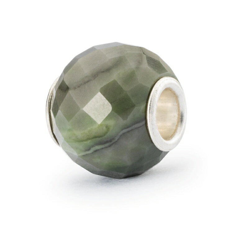 トロールビーズ Trollbeads ラウンドグリーンカルサイト・ファセットビーズ Round Green Calcite Facet Bead 天然石 Gemstone ホープ＆ニュービギニング Hope and New Beginnings