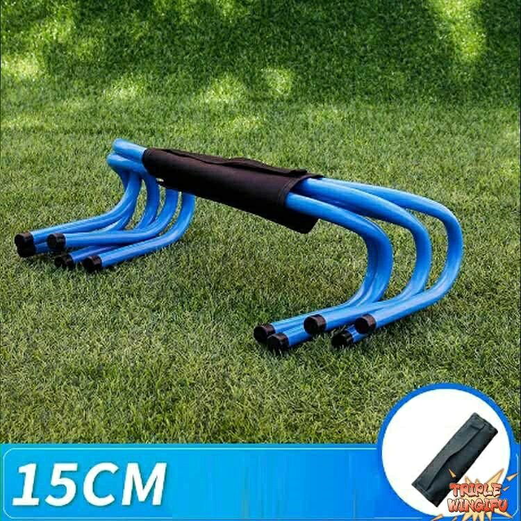 TR online storeの【全品5%ポイント】ミニハードル フットサル 15cm 10台セット 屋内 トレーニング バスケットボール 練習 野球 陸上 持ち手付き 筋力 スピード 強化 競技 サッカー 部活動 ランニング スポーツ 軽量 ジュニア 屋外 持ち運び｜アングル2
