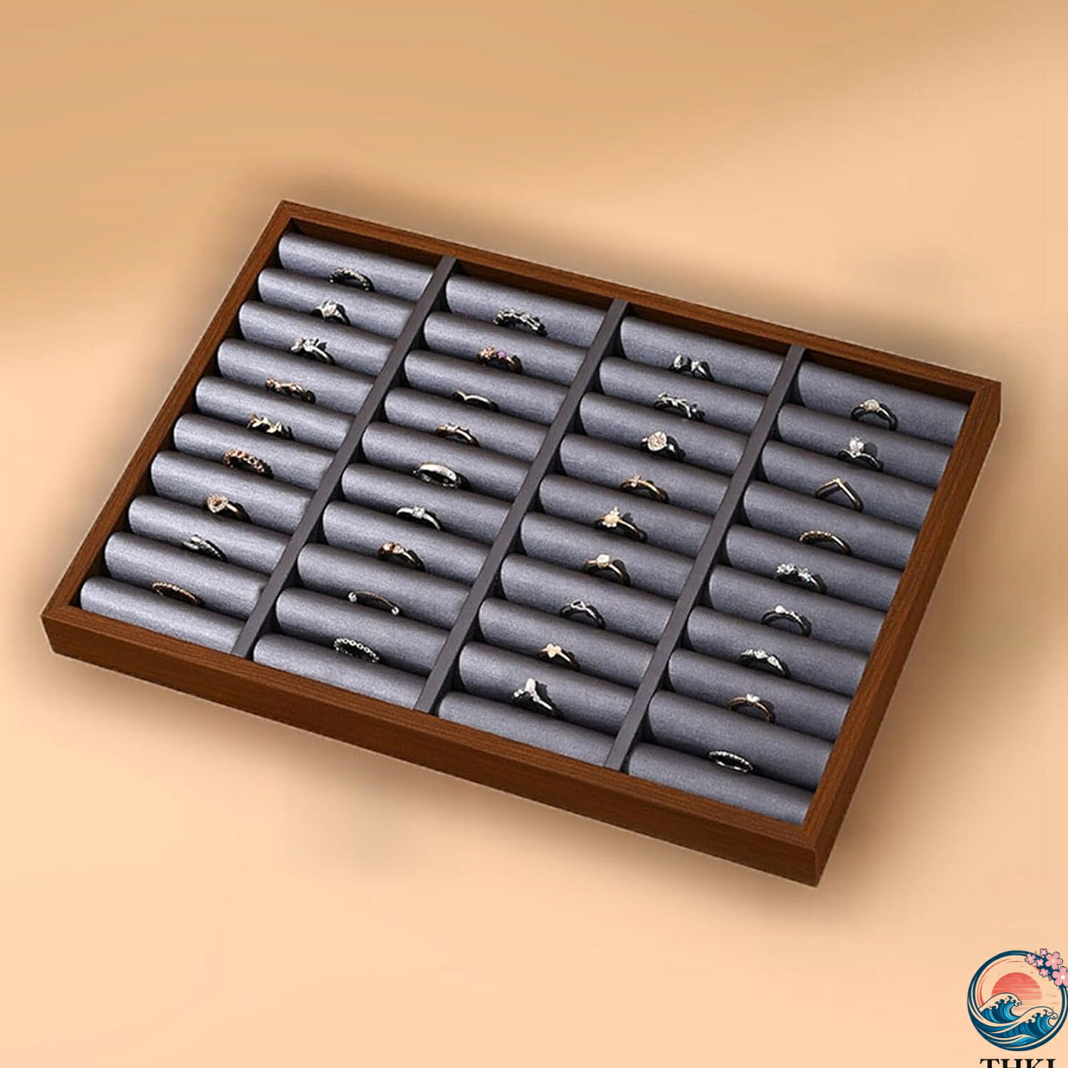 樂天商城 - リング ジュエリーボックス アクセサリーケース たっぷり収納 宝石箱 木製 ディスプレイ用 ネックレス ブレスレット 大容量 頑丈 エレガント レディース 引き出し式 防塵 小物置き ディスプレイ用