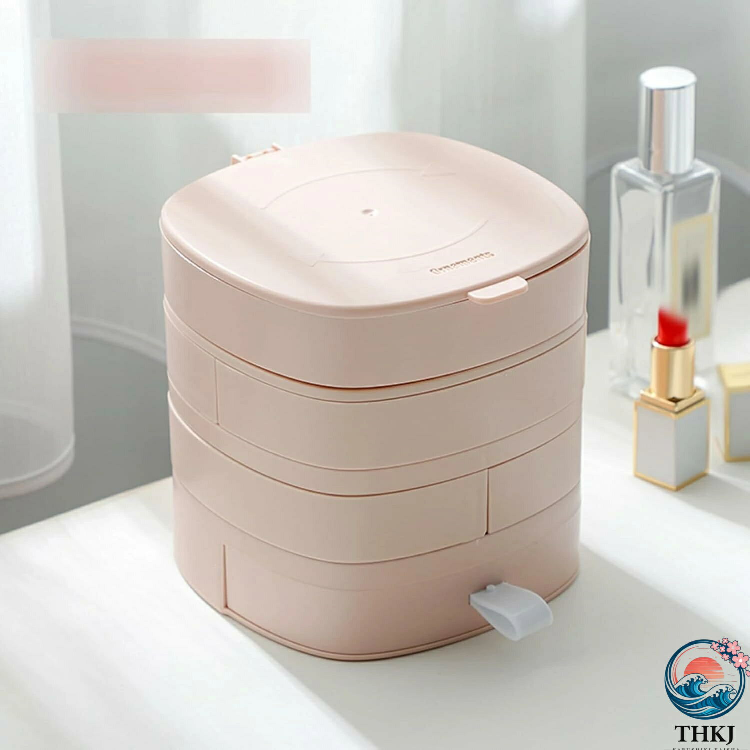 回転 収納ボックス ペン立て ジュエリーボックス レディース 360度 ジュエリー収納 収納ケース チョーカー 首飾り 小物整理入れ 旅行出張用 便利 軽量 携帯 防水 防湿 防塵 北欧風 姫系 可愛