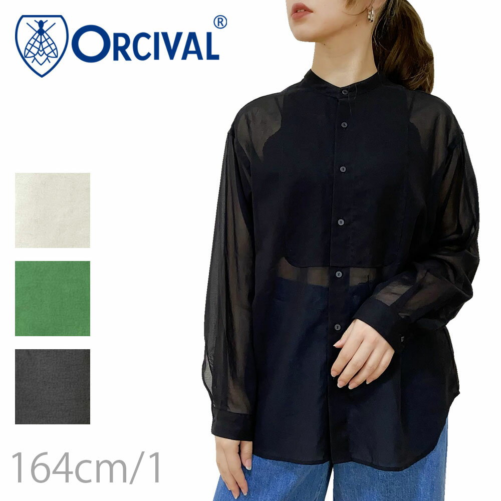  Orcival オーシバル シアーコットン バンドカラーシャツ レディース OR-B0270 VOM