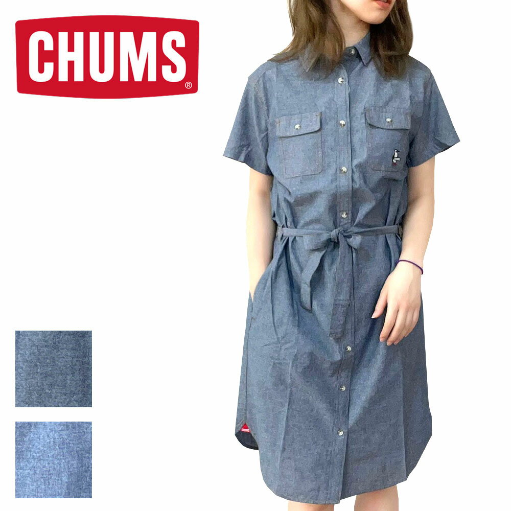 y2024SSz CHUMS `X Beaver Yarn-Dyed Chambray S/S Dress r[o[[_ChVu[ V[gX[uhX s[X CH18-1288