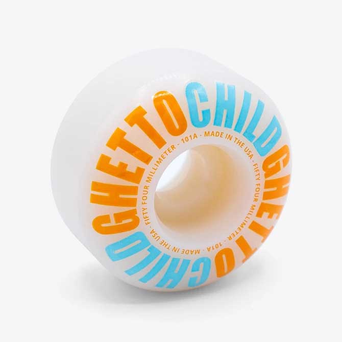 【30%OFF】GHETTO CHILD ゲトゥーチャイルド 54mm 101A CLASSIC LOGO WHEEL (WHITE) ウィール 【スケートボード/スケボー/SKATEBOARD】