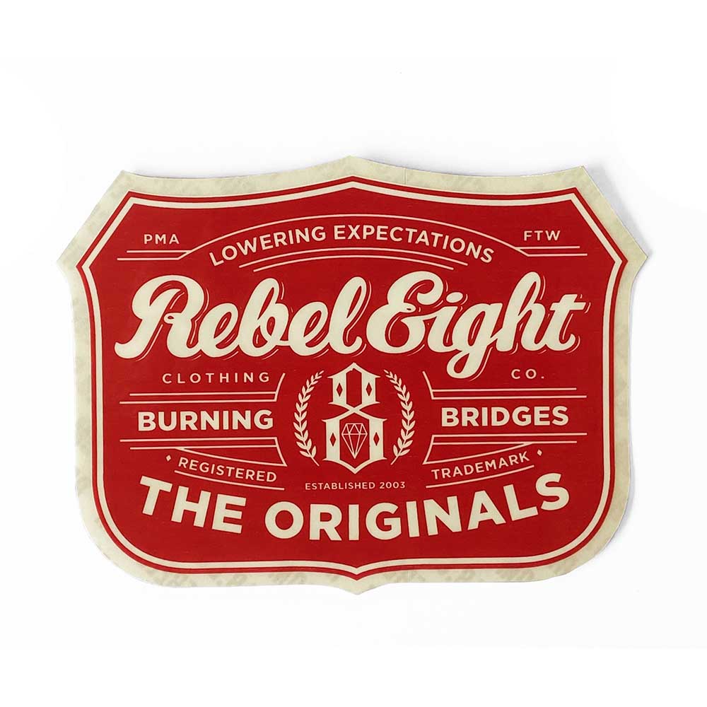 REBEL8 (レベルエイト) 10×7.7cm TRADEMARK 