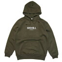 CHxILL PRODUCT(`v_Ng) LOGOhJ PULLOVER PARKA HOODIE (OLIVE-WHITE) SvI[o[p[J[