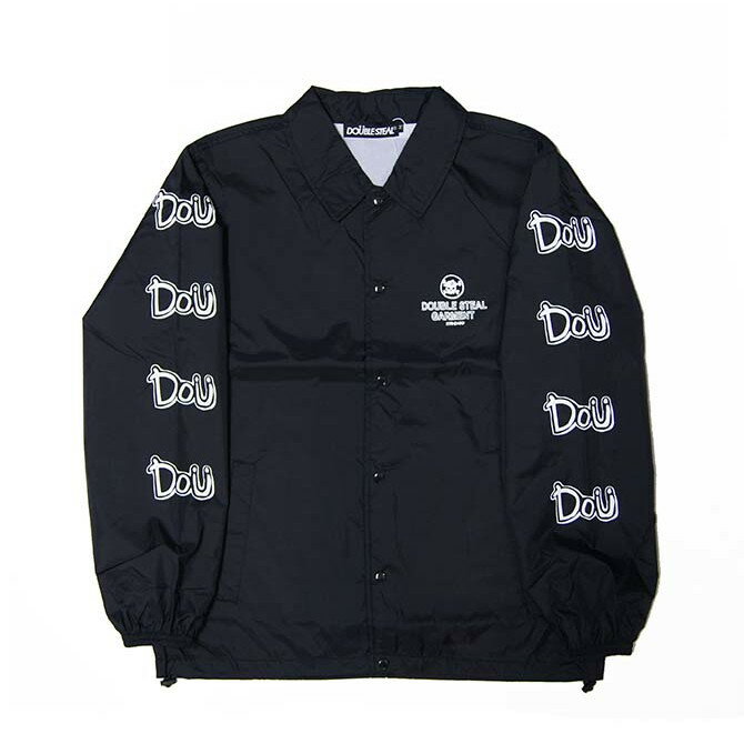 【30%OFF】DOUBLESTEAL ダブルスチール ARM PRINT DOU COACH JACKET コーチジャケット (BLACK)