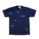 y40%OFFzDOUBLESTEAL _uX`[ BIG PRINT TVc (NAVY) TEE T-SHIRTS