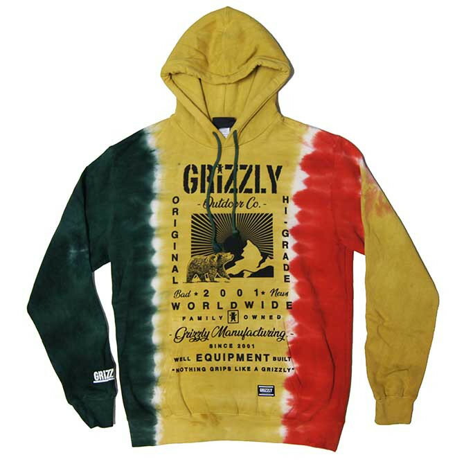 【セール/SALE-30】GRIZZLY(グリズリー) TAGLINE POLE PULLOVER HOODIE (TIE DYE) 裏起毛 プルオーバーパーカー【国内正規取扱い店】