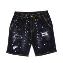 LEFLAH レフラー ペイントデニムショーツ（BLACK）PAINT DENIM SHORTS PANTS ショートパンツ