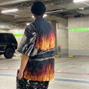 LEFLAH レフラー FIRE CAR アロハシャツ ALOHA SHIRTS 半袖シャツ