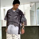 y30%OFFzLEFLAH t[ palm gate aloha shirt (BLACK) AnVc Vc