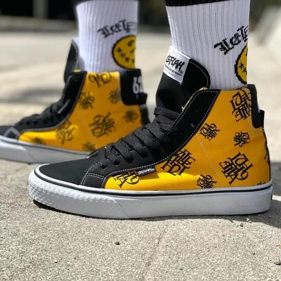 【15％OFF】LEFLAH レフラー レイヤード総柄スニーカー (YELLOW) シューズ SHOES