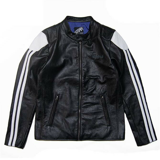 【セール/SALE-50】LEFLAH(レフラー) リアルレザーライダースジャケット（BLACK/WHITE）RIDER'S JACKET