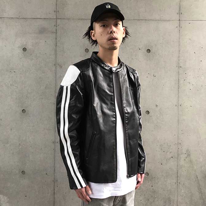 L40%OFFLEFLAH(ե顼) ꥢ쥶饤㥱åȡBLACK/WHITERIDER'S JACKET