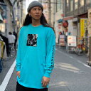 MサイズLEFLAH(レフラー) P-PHOTO ロングT (BLUE) ロンティー ロンT 長袖 Tシャツ T-SHIRTS TEE TS L/S