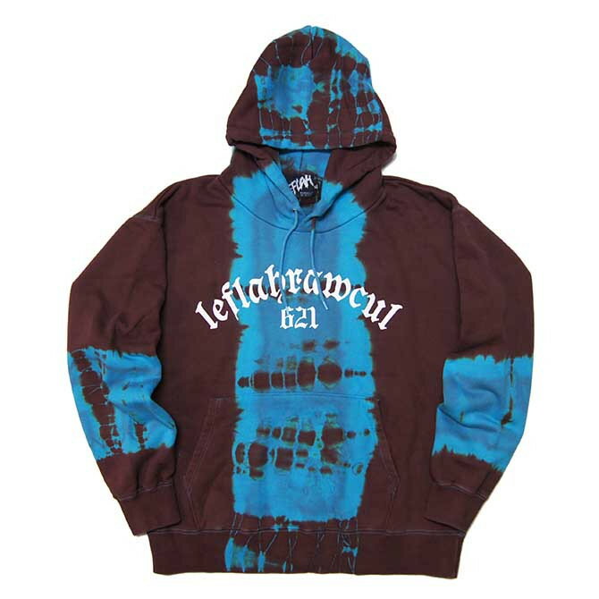 LEFLAH (レフラー) ボックスシルエット タイダイパーカー (BLUE) 春素材 裏毛(裏パイル) プルオーバー BOX TIE-DYE PULLOVER PARKA