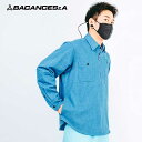 LTCYyZ[/SALE-30zBACANCES ALLINCULUSIVE oJXEI[CN[Vu HALF ZIP DENIM SHIRTS L/S (LIGHT BLUE) Vc 