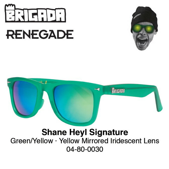 BRIGADA EYEWEAR(ブリガダ)/RENEGADE/Green-Yellow/Yellow Mirrored Iridescent Lens/Shane Heyl Signature SUNGLASSES サングラス