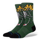 y2024SPRINGzSTANCE X^X Welcom Wilbur CREW SOCKS (GREEN) \bNX C Welcom Skateboards R{f