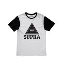【50 OFF 半額】【S】SUPRA スープラ TRIANGLE COLORBLOCK PREMIUM T-SHIRT (WHITE) Tシャツ【国内正規取扱い店】【アパレル/トップス】