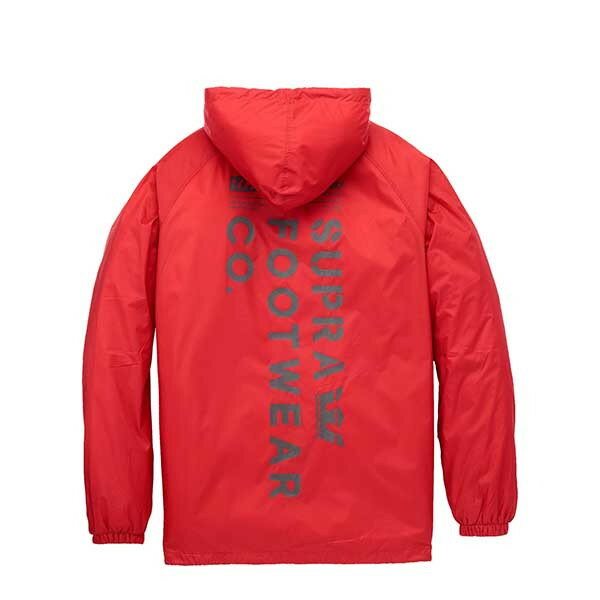 【S/M/XL】【50%OFF 半額】SUPRA スープラ SUPRA FOOTWEAR CO HOOD COACHES JACKET (RED) フード付きコーチジャケット【国内正規取扱い店】【アパレル/トップス】