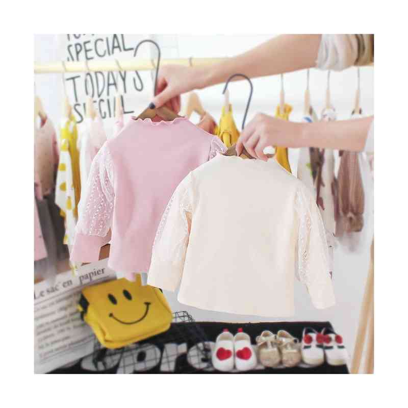 トップス カットソー Tシャツ 袖レース 長袖tシャツ 女の子 長袖 キッズ tシャツ ...