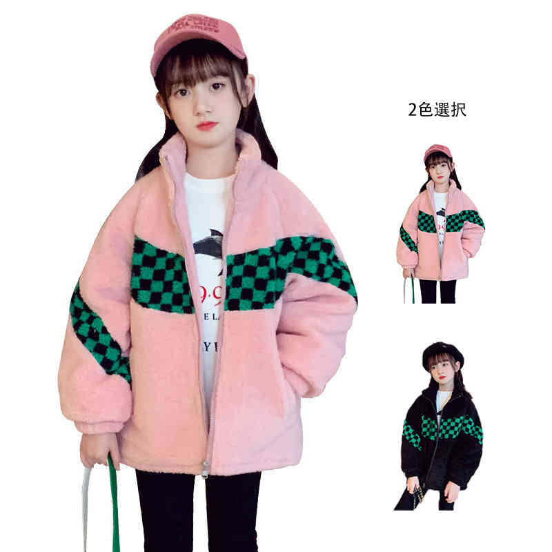 Rakuten - アウター キッズ ボアブルゾン 切り替え ボアコート 秋冬 長袖コート ベビー服 ハイネックコート キッズ服 カジュアル 子供服 女の子 ガールズ ジャケット ボアアウター 防寒 アウター ボアジャケット