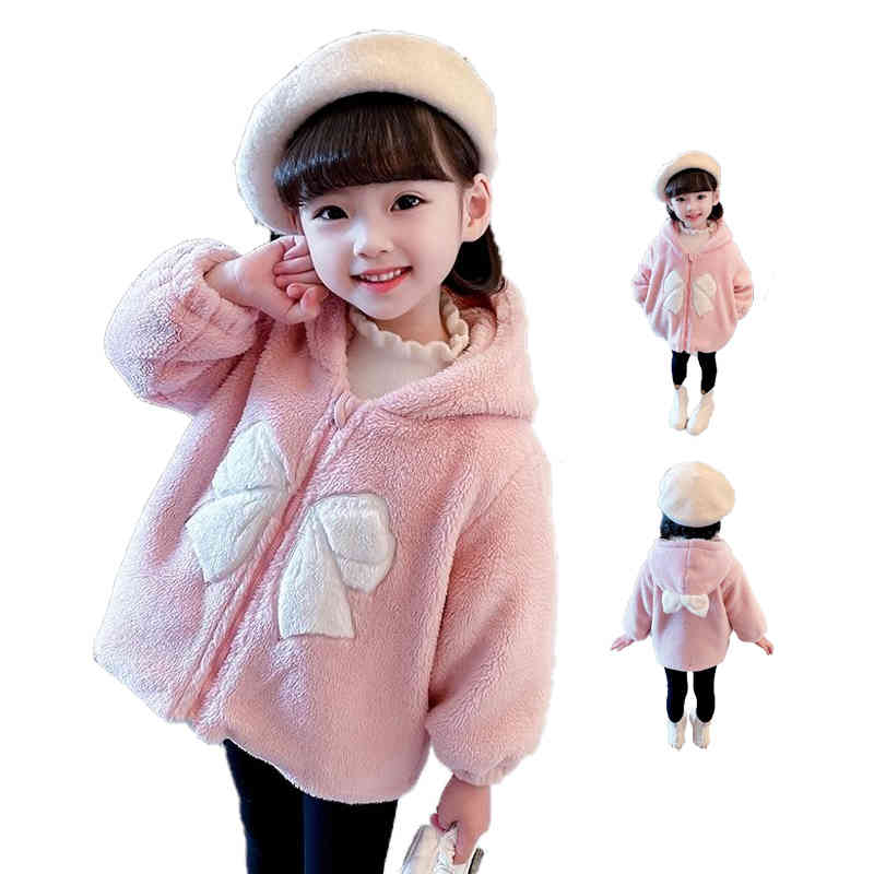 Rakuten - 普段着 ボアジャケット フード付きジャケット 春 長袖 リボン ゆったり 女の子 キッズ 秋冬 トップス カジュアルジャケット フード付き 無地 シンプル 秋冬 かわいい ショートジャケット ボア 送料無料 カジュアル おしゃれ 子供服