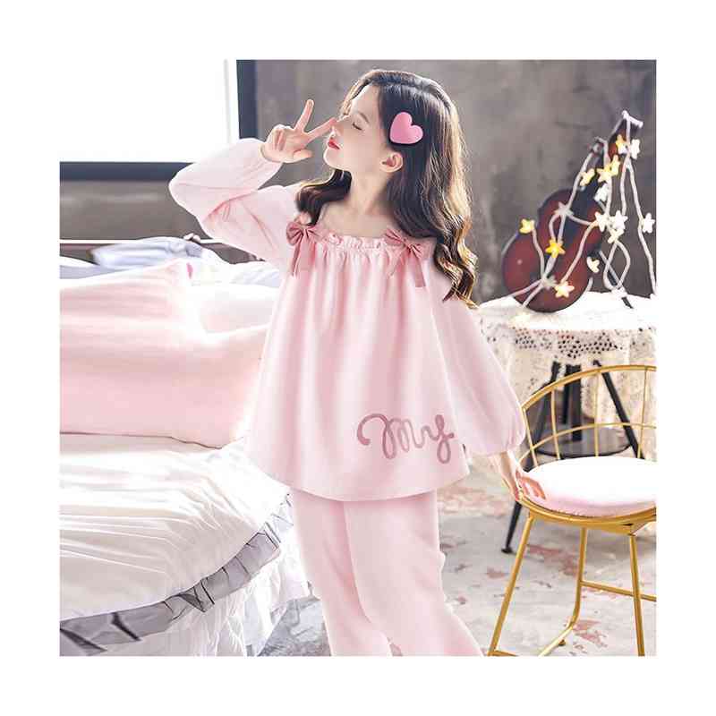 パジャマ 女の子 春秋 リボンパジャマ 長袖 おしゃれパジャマ キッズ ルームパジャマ フリルパジャマ シンプル カジュアル ルームウェア パジャマ おしゃれ 部屋着 寝巻き