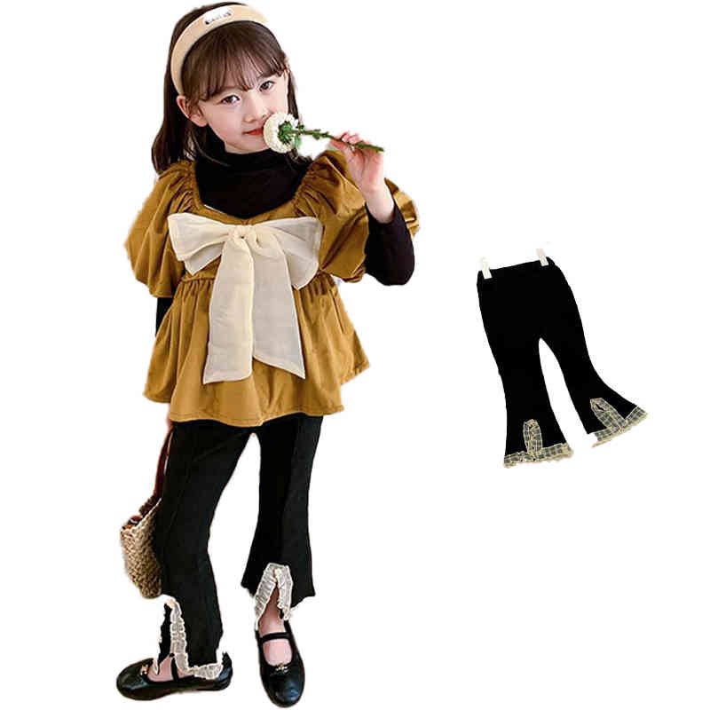 樂天商城 - 九分丈 子供服 おしゃれパンツ フリルパンツ ウエストゴム パンツ カジュアルパンツ キッズ スリット入り フレアパンツ 長ズボン ロングパンツ カジュアル お出かけ 子供服 通学 シンプル 無地 ボトムス 女の子 春秋